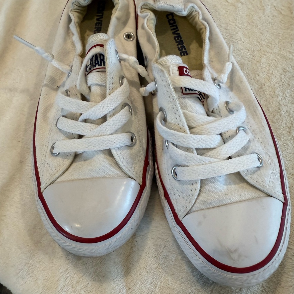 Converse Kids White and Red Sneakers